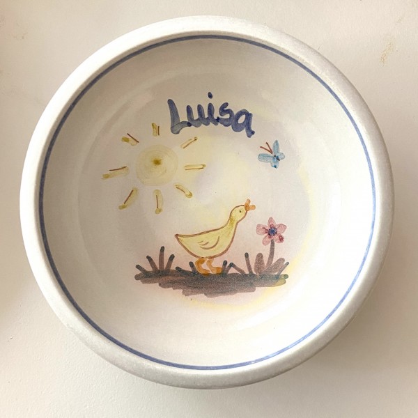 Kinderschale A Gans, mit Namen