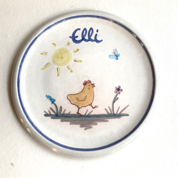 Kinderteller A Huhn, mit Namen