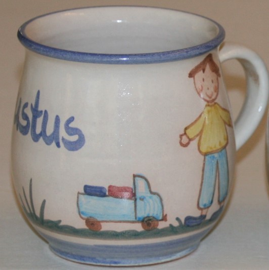 Kindertasse Junge mit Auto, mit Namen