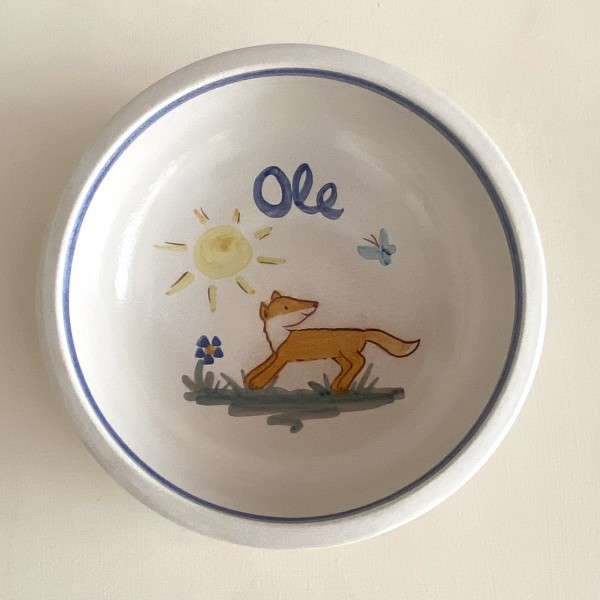 Kinderschale A, Fuchs mit Namen