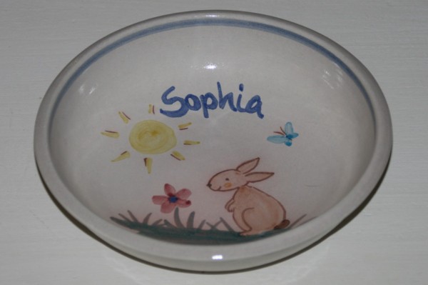 Kinderschale A, Hase mit Namen