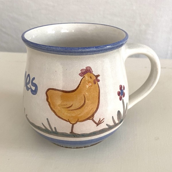 Kindertasse A mit Huhn, mit Namen